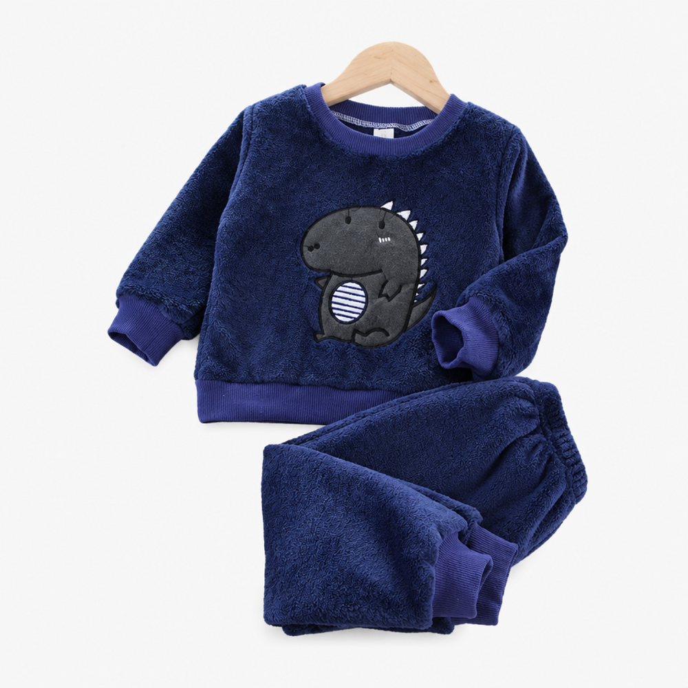 Kinder-Langarm-Fleece-Pyjama-Set, Animal-Print, Mädchen
