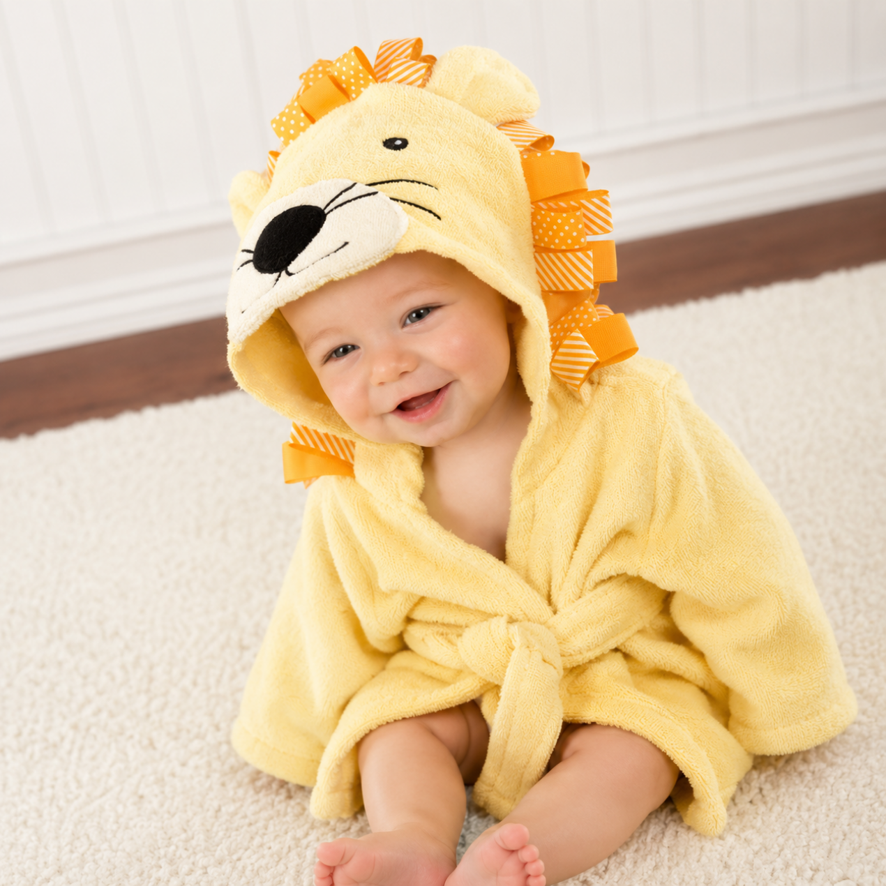 Baby Hooded Bath Towel — Soft Animal Design Bath Poncho for Babies & Toddlers