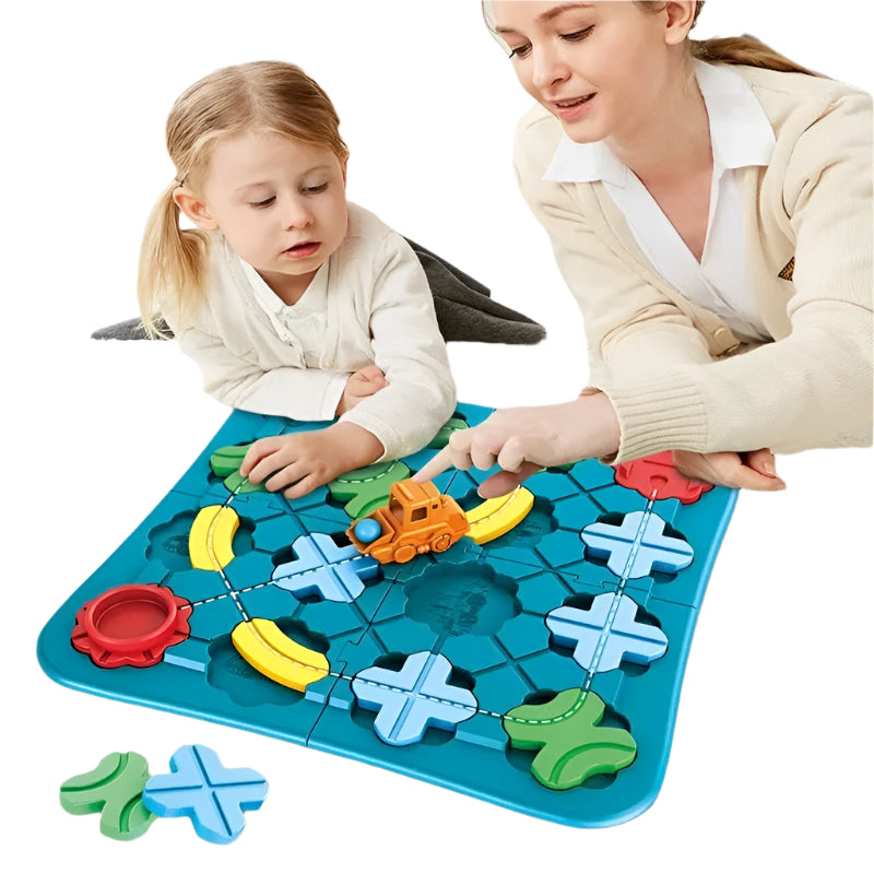 Kids Magnetic Maze Train Track Set - Creative Puzzle Building Toy