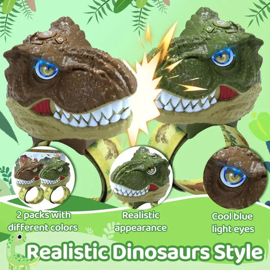 Kid wearing dinosaur walkie talkie on wrist