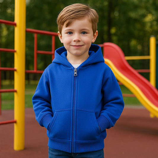 Kids hoodie with personalization, back view