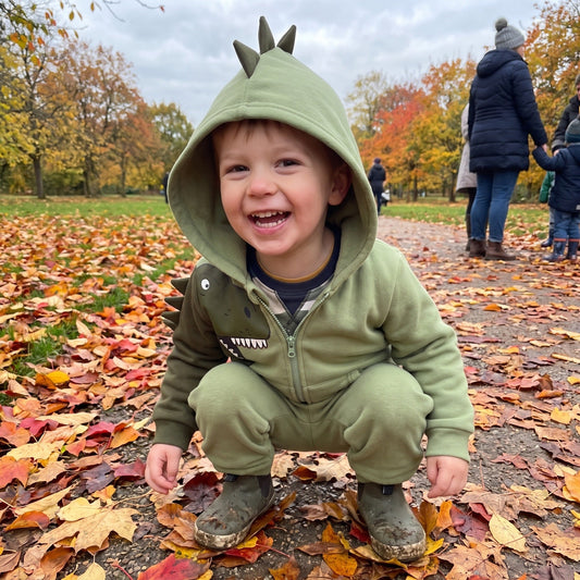 Kids' dinosaur 3D hoodie, back view