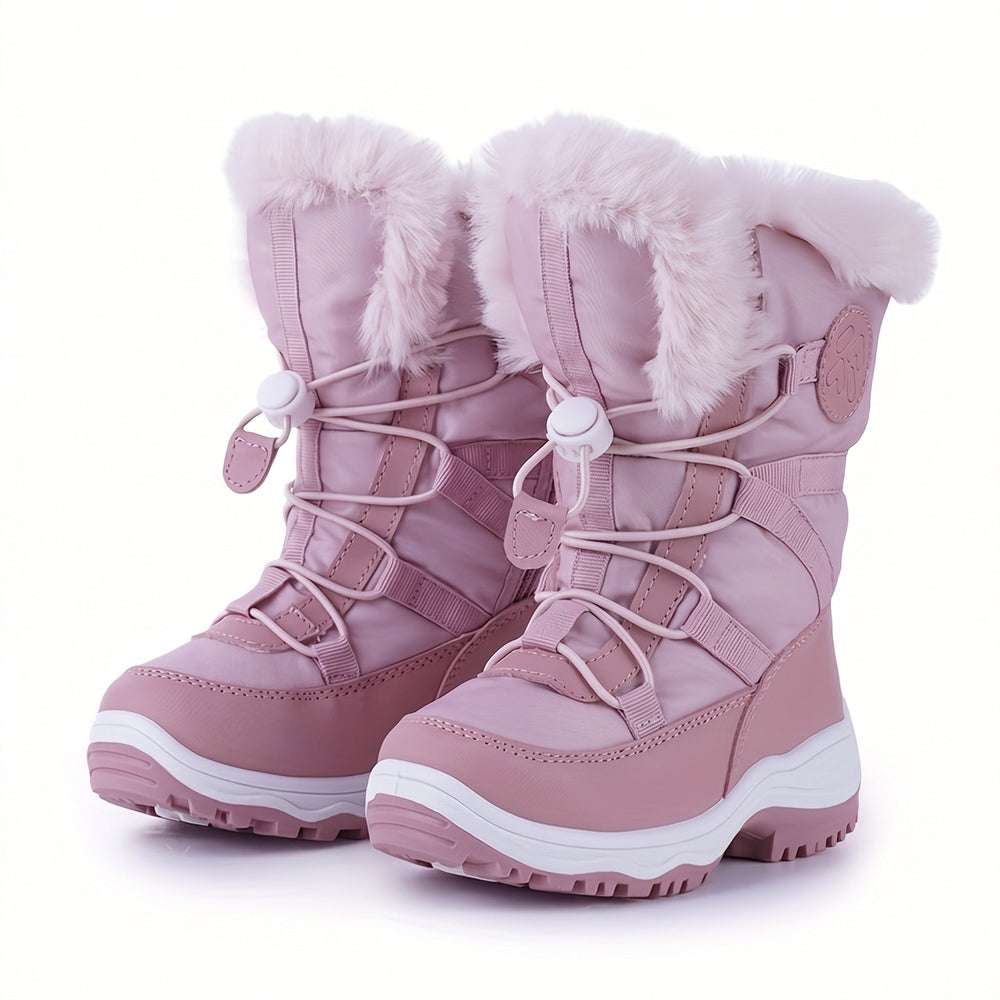 Girls' Insulated Snow Boots with Elastic Laces