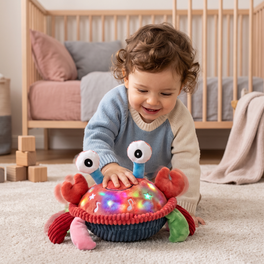 crab toy moving around the room