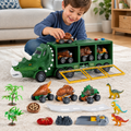 Dinosaur Transport Toy Truck with Mini Vehicles and Sounds