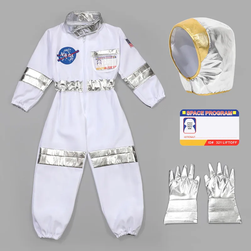 Kids Pretend Play Costume Set - Astronaut, Firefighter, Chef & Builder