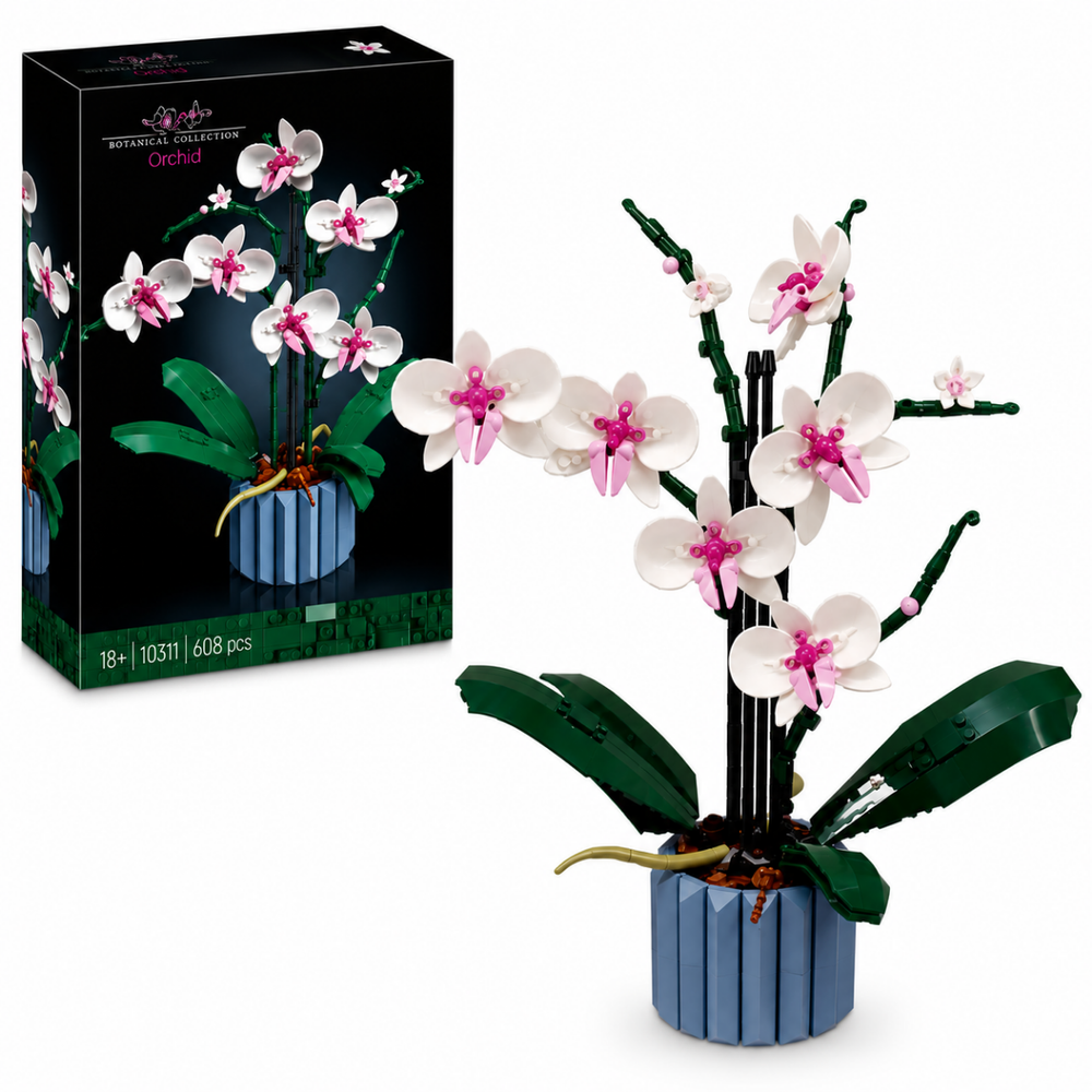 608-Piece Botanical Orchid Flower Building Set