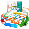 Wooden Sticks & Rings Montessori Puzzle - Creative Shapes Learning Toy