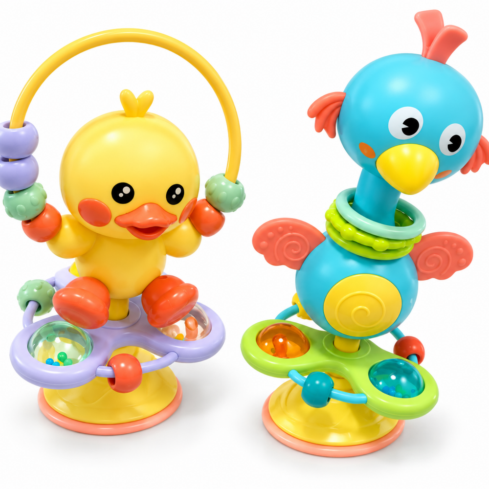 Baby kinderstoel zuignap spinner speelgoed – Cartoon rammelaar