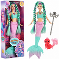 Interactive Light-Up & Singing Mermaid Doll Set with Magic Wand & Pet