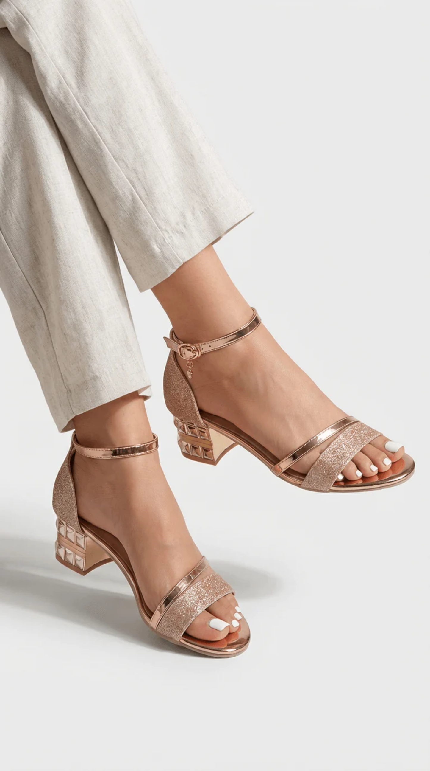 Block Heel Sandals Women – Ankle Strap & Cushioned Footbed, Patio Season Elegant Everyday