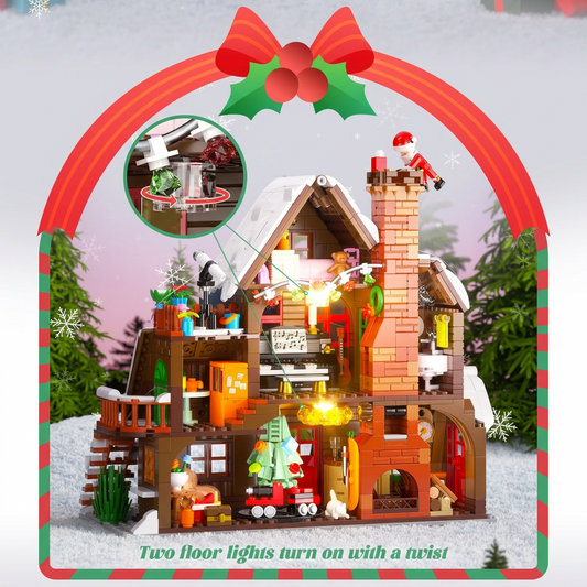 Christmas chalet building set, layered terraces