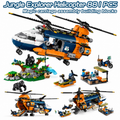 Jungle Explorer Helicopter Building Block Set - Kids Construction Toy