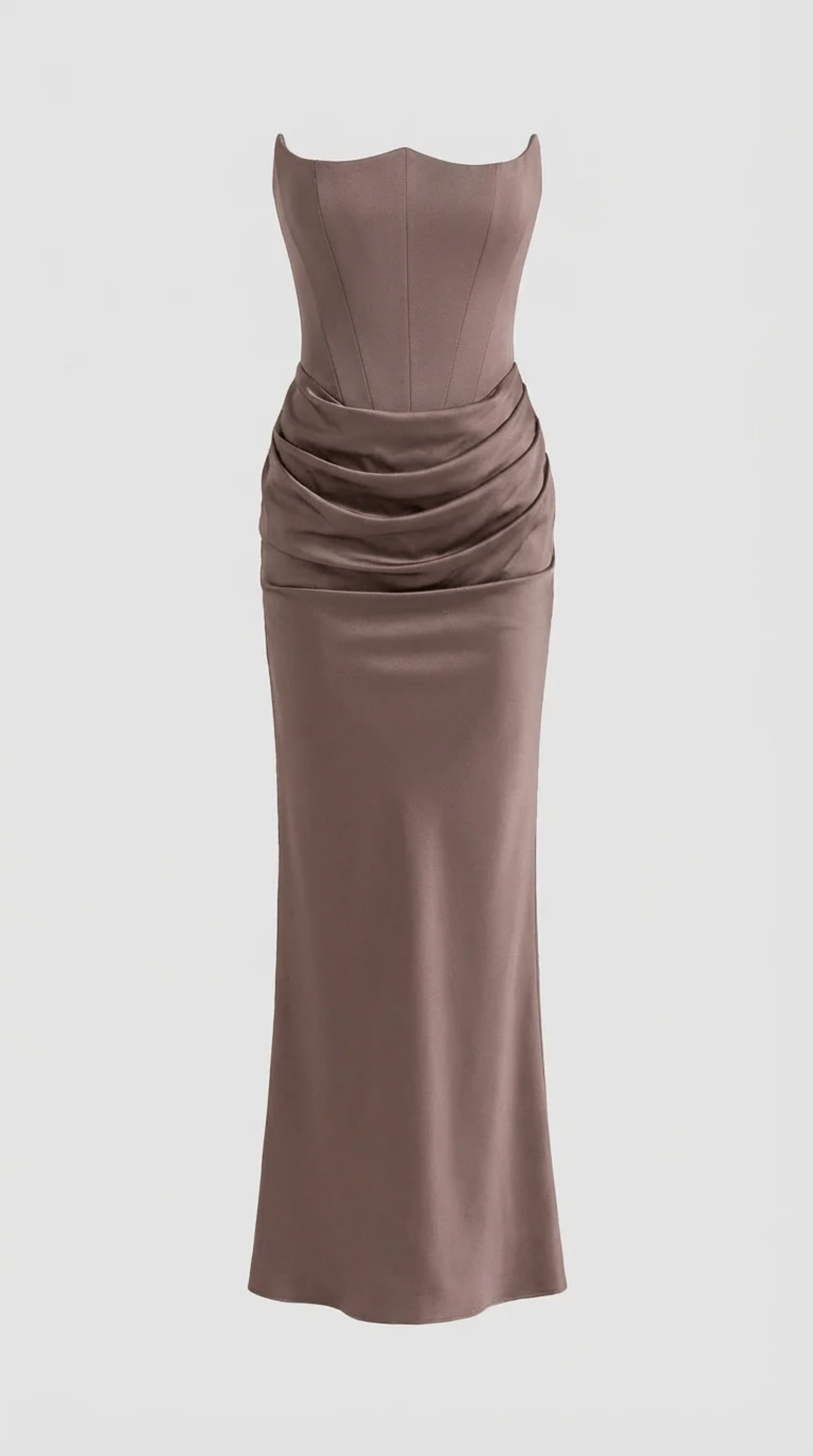 Strapless Satin Maxi Dress Women – Structured Bodice & Floor-Length Skirt, Summer Wedding Guest Canada