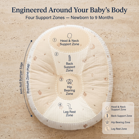 Soft nest baby lounger — top view