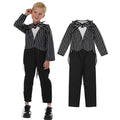 Boys Pinstripe Skeleton Jumpsuit Costume