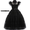 Wednesday Addams Costume - Girls Gothic Black Dress Fancy Dress