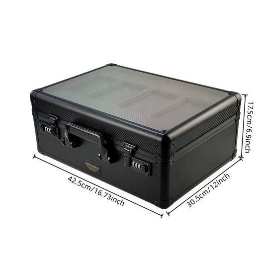 4-row graded card storage box, open view