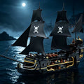 2900-Piece Black Pirate Ship Building Block Set – 61.6cm Detailed Sailing Ship Model