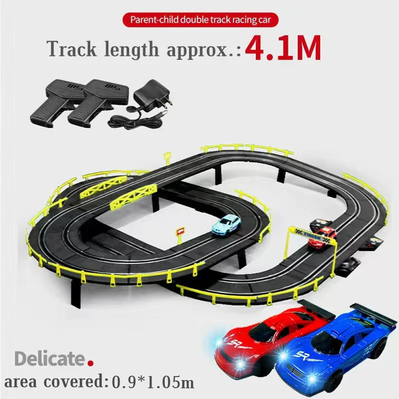 Electric Slot Car Race Track Set with Remote Control – 1/43 Scale