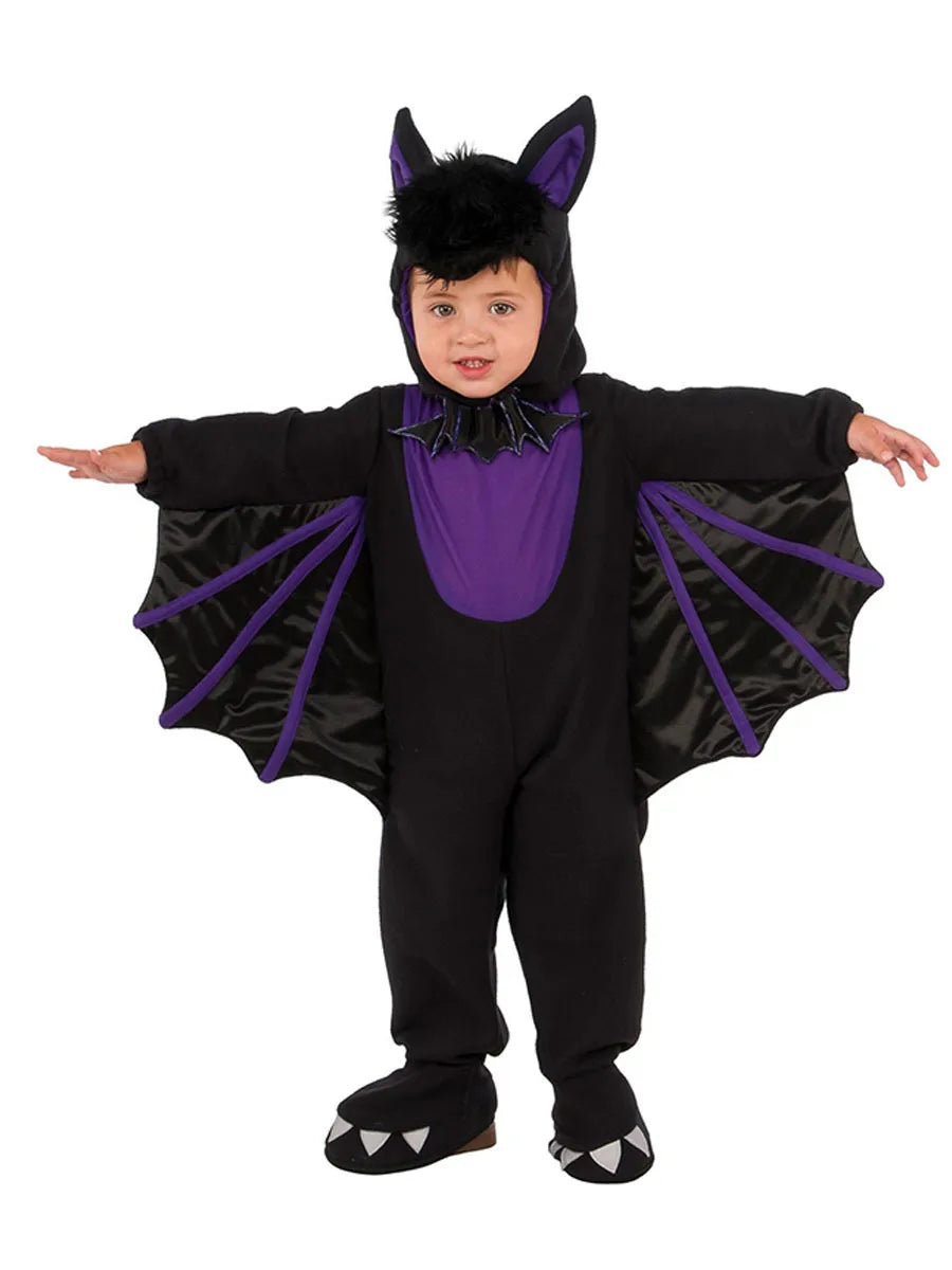Déguisement de chauve-souris d'Halloween pour enfant avec capuche, ailes et peluche