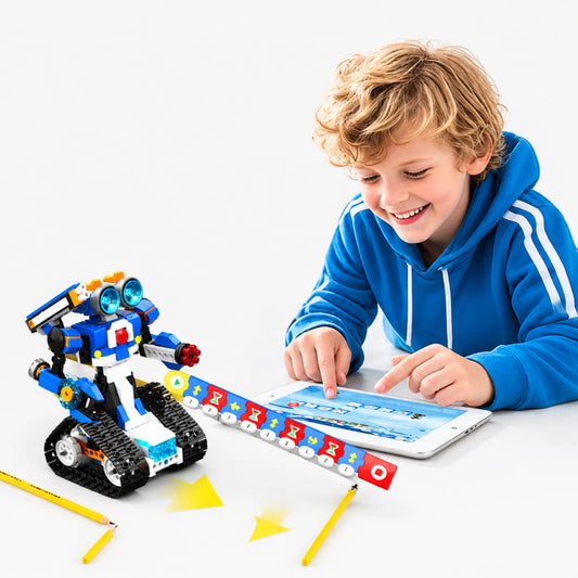App control screen interface for the 6-in-1 STEM robot building kit