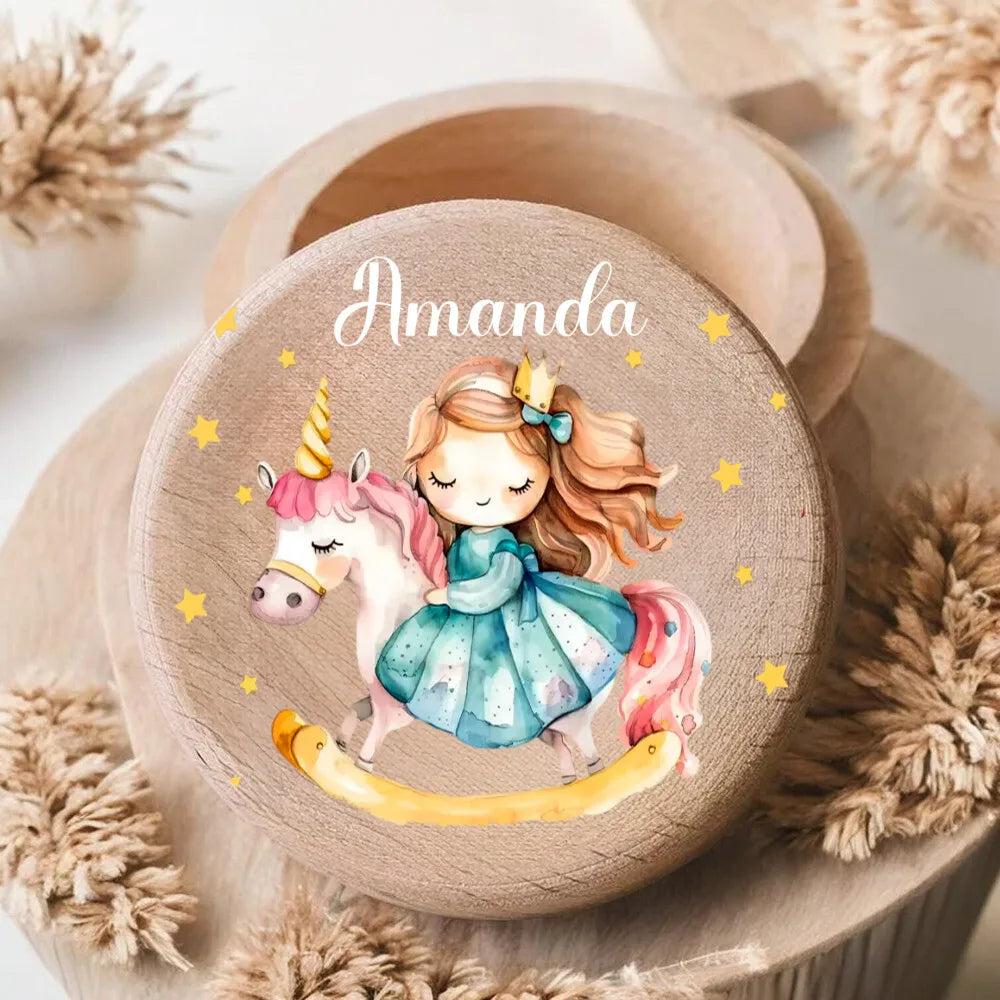 Personalised Wooden First Curl Keepsake Box