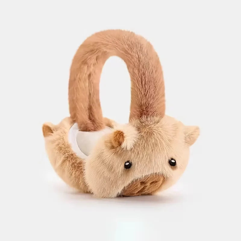Kids Plush Capybara Earmuffs, Thick Velvet Winter Ear Warmers