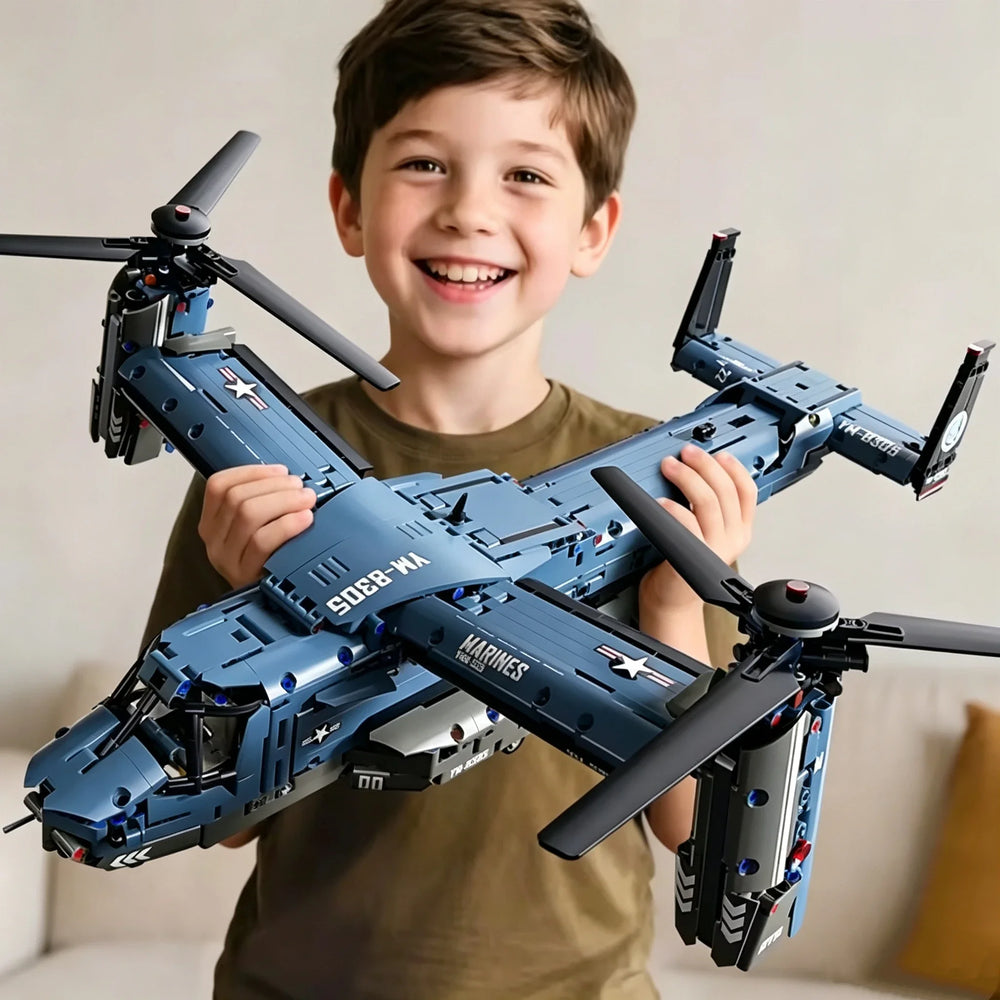 V-22 Osprey Tiltrotor Military Aircraft Building Block Set