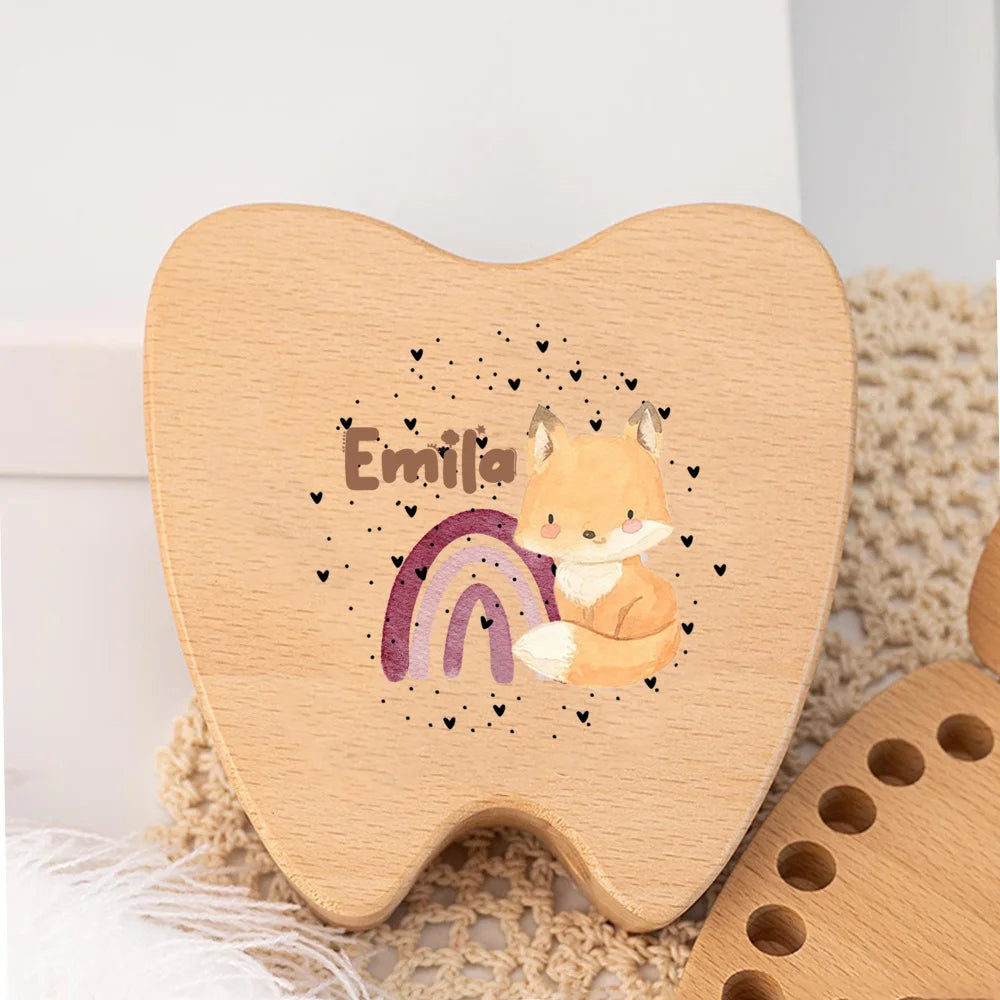 Personalised Wooden Tooth Fairy Box with Custom Name