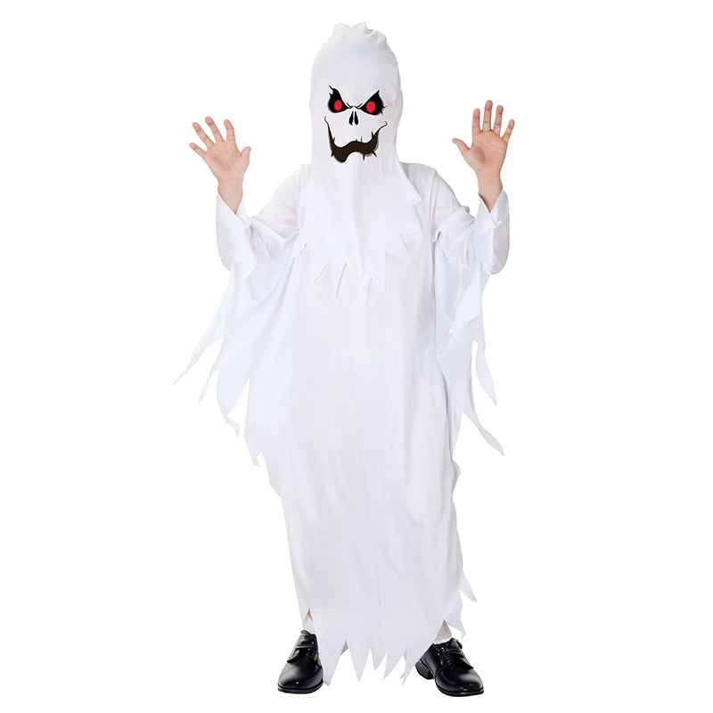 Kids White Ghost Costume with Scary Face