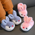 Pantoufles lapin de dessin animé pour filles, chaussures d'intérieur d'hiver chaudes doublées de coton