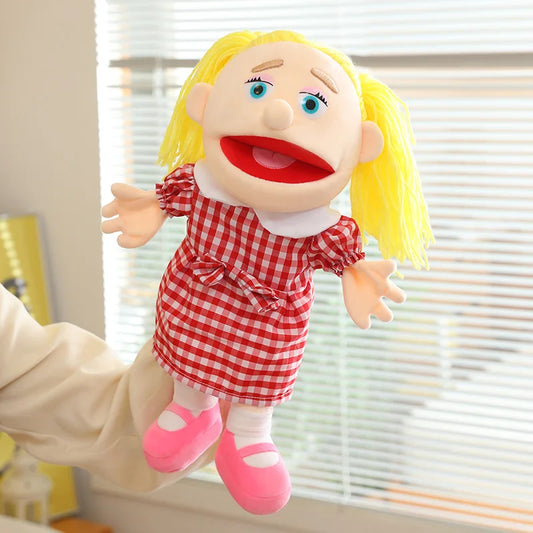 Girl family hand puppet light skin tone