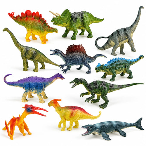 12-Piece Dinosaur Figure Set with Storage Bucket