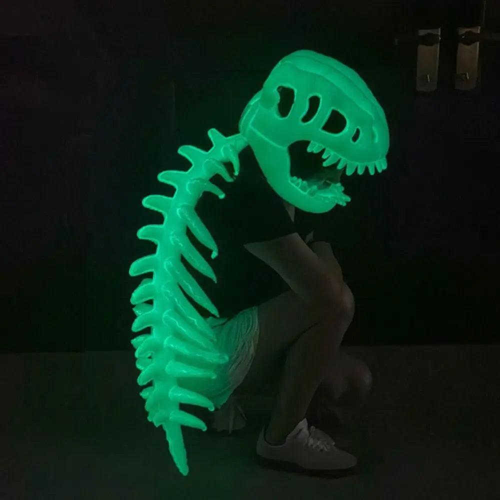Glow in the Dark Dinosaur Skeleton Headpiece Costume