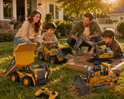 4-in-1 RC Construction Fleet – Excavator, Loader, Bulldozer & Dump Truck (1:24)