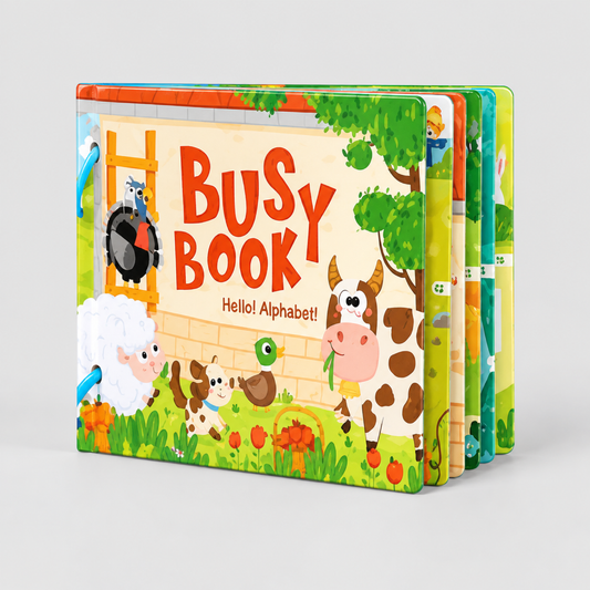 Farm alphabet theme reusable sticker busy book, glossy cover