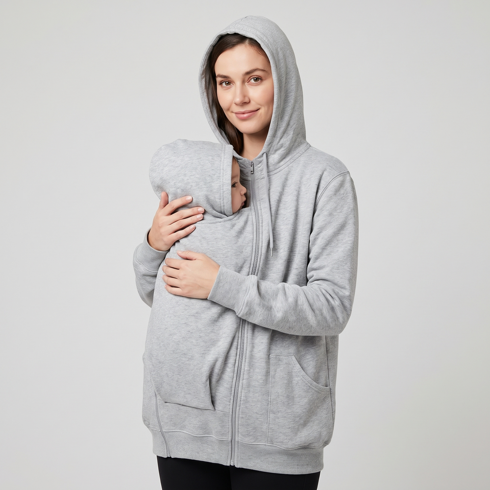Maternity Babywearing Hooded Jacket – Kangaroo Carrier Coat