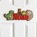 Plaque de porte personnalisée dinosaure, décoration de chambre d'enfant en bois 3D