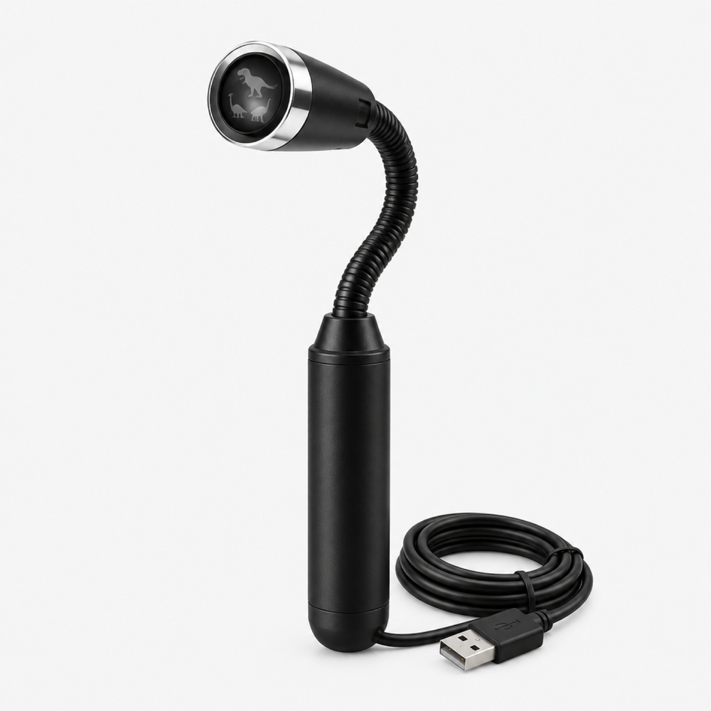 Dinosaurus-projector-nachtlamp, USB-gevoed, 8 thema's