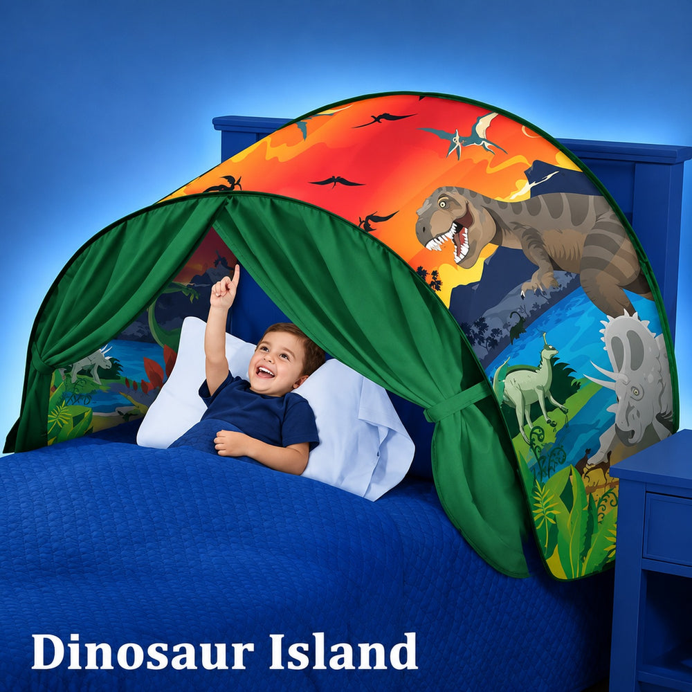 Tenda da letto per bambini con tasca portaoggetti, pieghevole