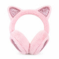 Cat Ear Glitter Plush Earmuffs, Winter Ski Ear Warmers for Women & Girls