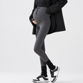 Maternity Ribbed Outdoor Leggings, Drawstring High-Waist Belly Support Pants