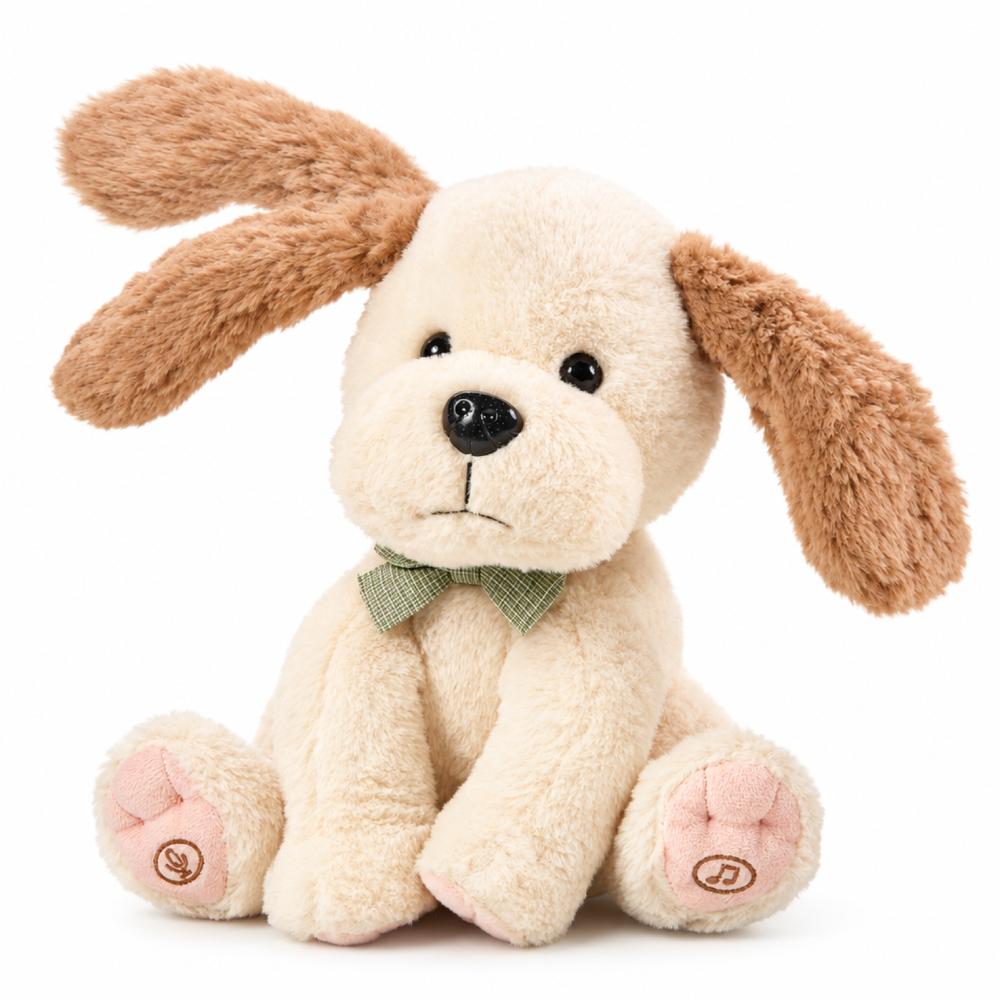 Interactive Musical Plush Toy with Moving Ears, Sing & Record
