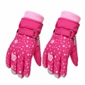 Girls Waterproof Ski Gloves, Thick Warm Snow Mittens for Kids 5-8 Years