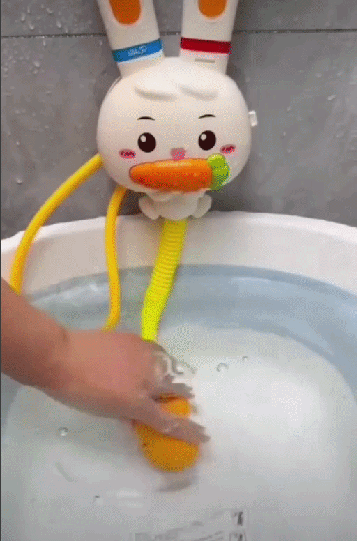 Baby Bunny Bath Shower Toy — Suction Cup Wall Sprinkler