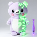 Glow-in-the-Dark Doodle Plush Toy with Light-Up Drawing Pen