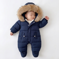 Hooded Fleece Baby Romper | Cosy Winter Jumpsuit