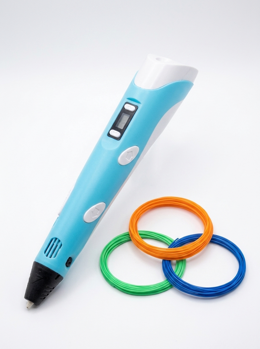 Blue 3D printing pen with 9m filament bundle
