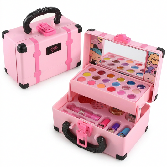 Princess make-up set close-up of colourful pretend cosmetics for kids